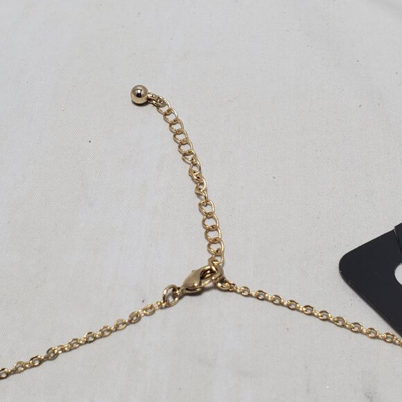 Banana Republic fine gold chain with small, pave-set, clear stones Y necklace - Picture 7 of 7